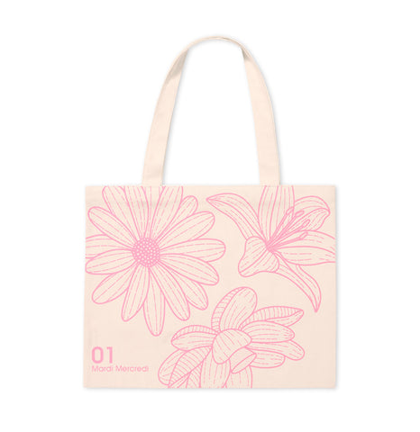 韓國 Mardi Mercredi CANVAS BAG TRIPLE FLOWER 【MM043】