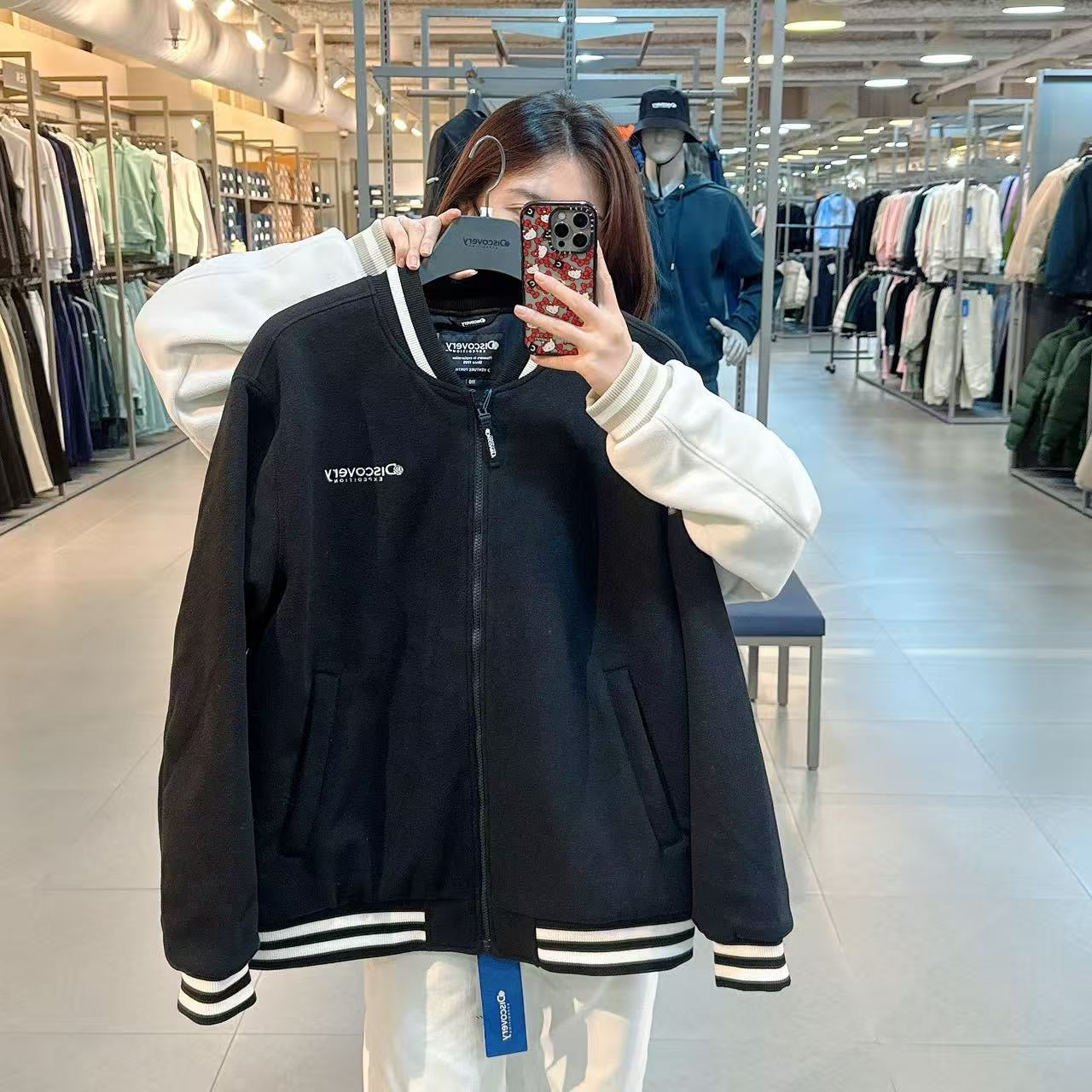 韓國 Discovery Casual Varsity Fleece Jacket【DY155】