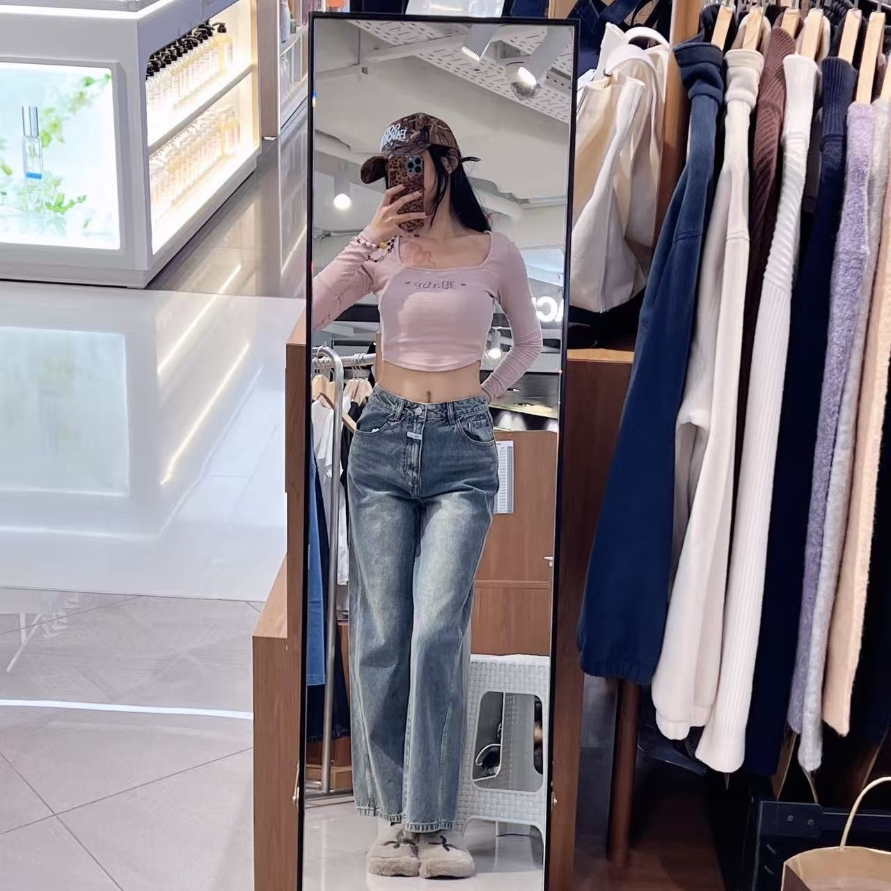 韓國 Marithe Francois Girbaud W Vintage Washed Denim Pants【MF733】