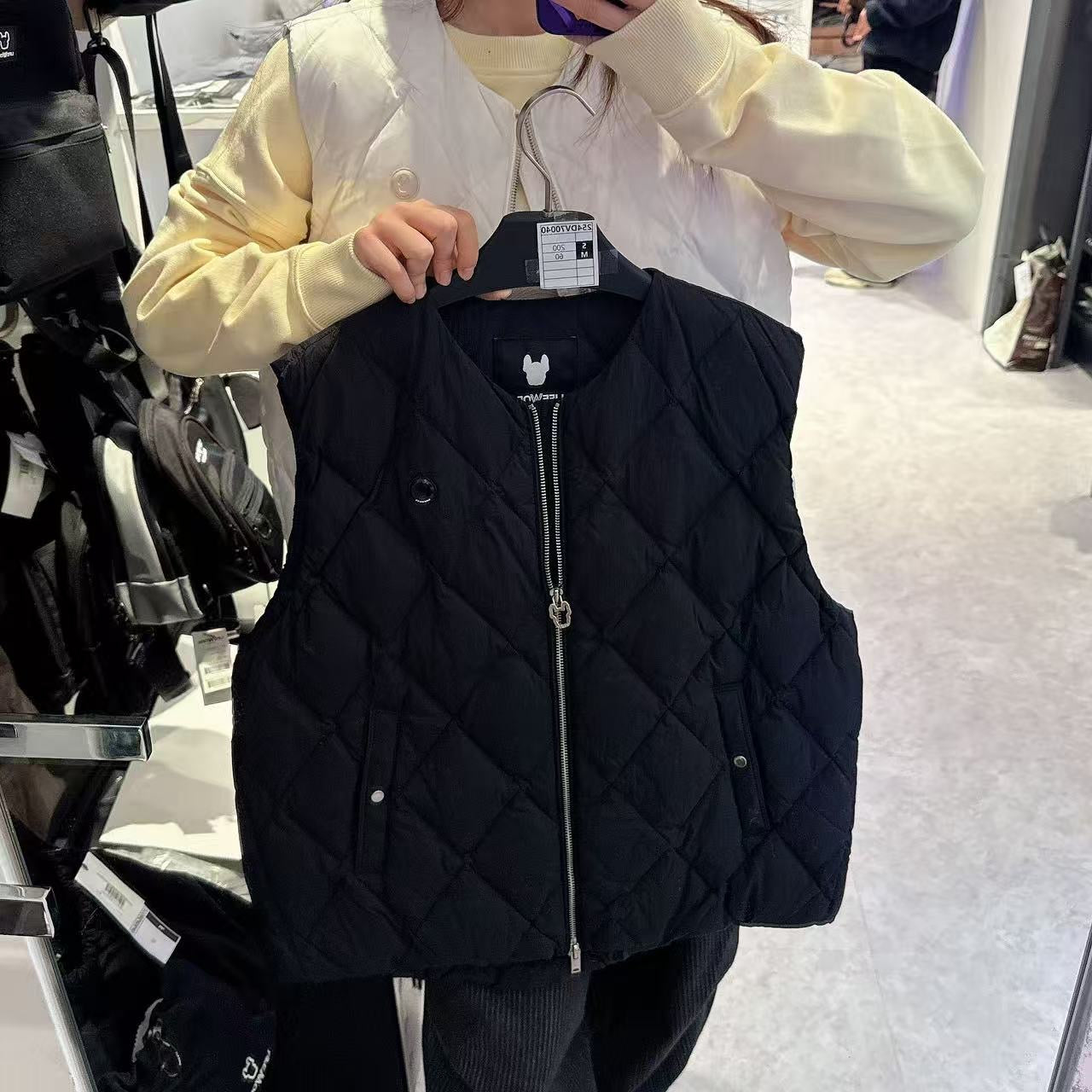 韓國 LifeWork Women's Lite Diamond Quilted Mid Down Vest (鴨絨)【LW027】