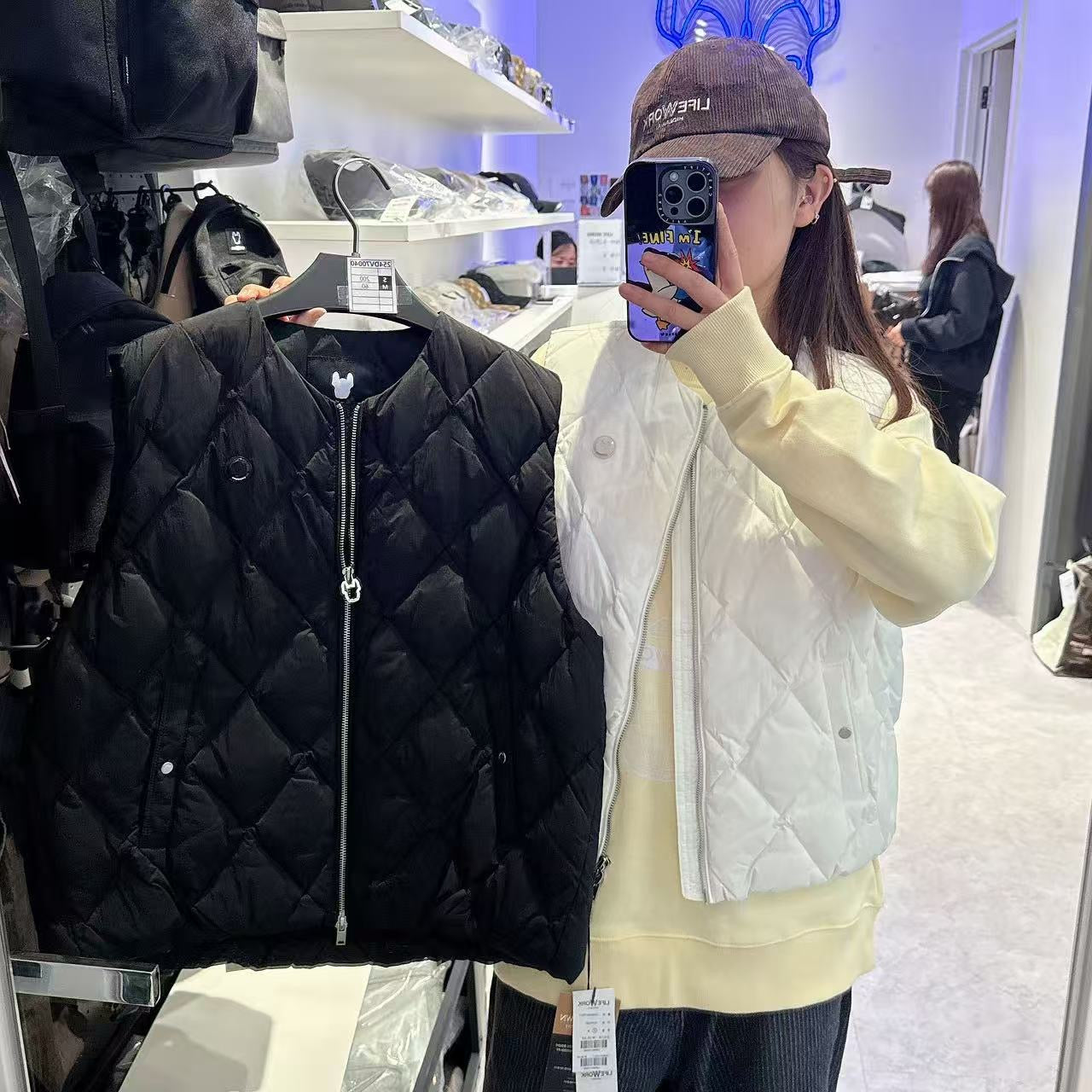 韓國 LifeWork Women's Lite Diamond Quilted Mid Down Vest (鴨絨)【LW027】