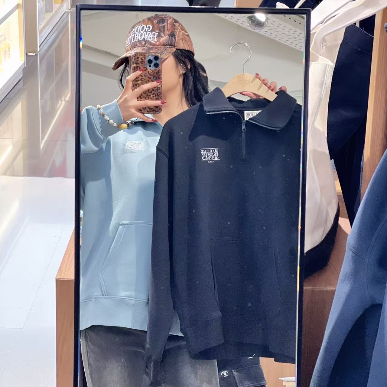 韓國 Marithe Francois Girbaud Classic Logo Half Zipup Sweatshirt【MF662】