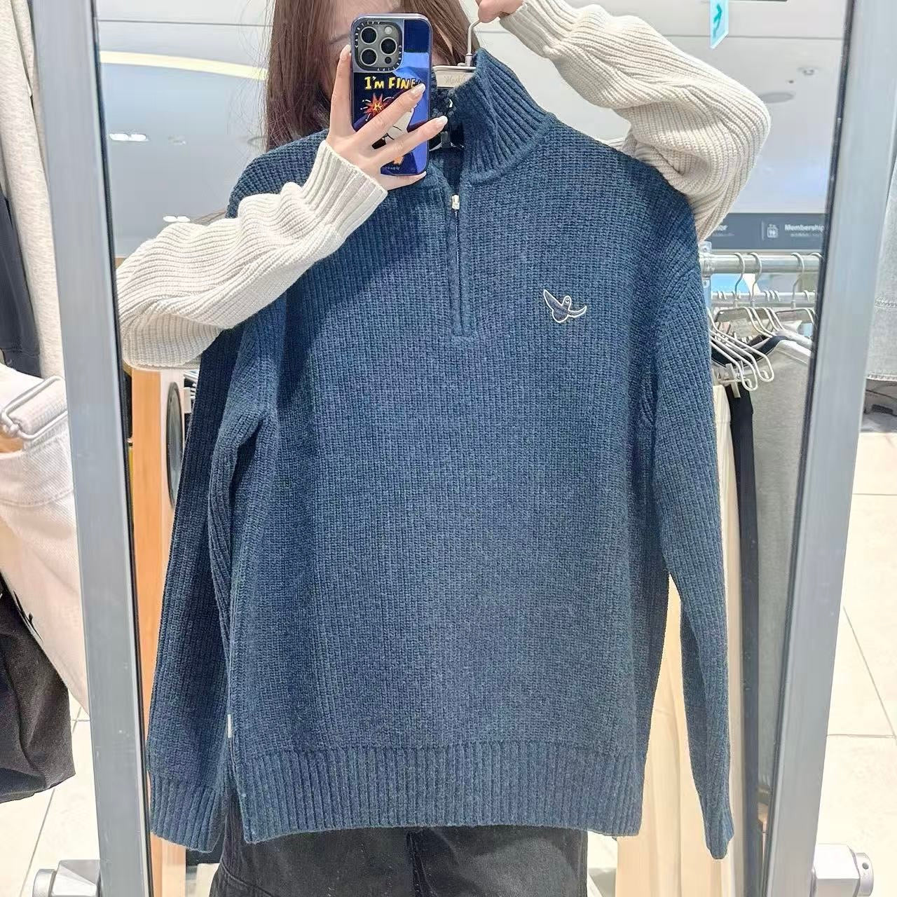 韓國 Mark Gonzales Angel Half Zip-Up Knit【MG152】