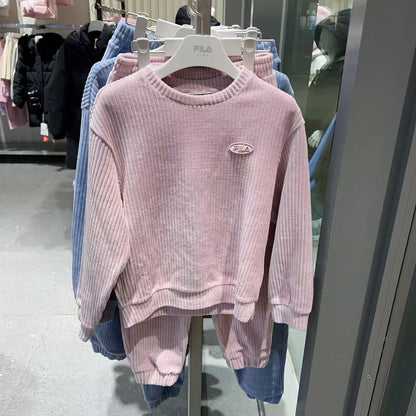 韓國 FILA Kids Velour Golji Top and Bottom Set【FA081】