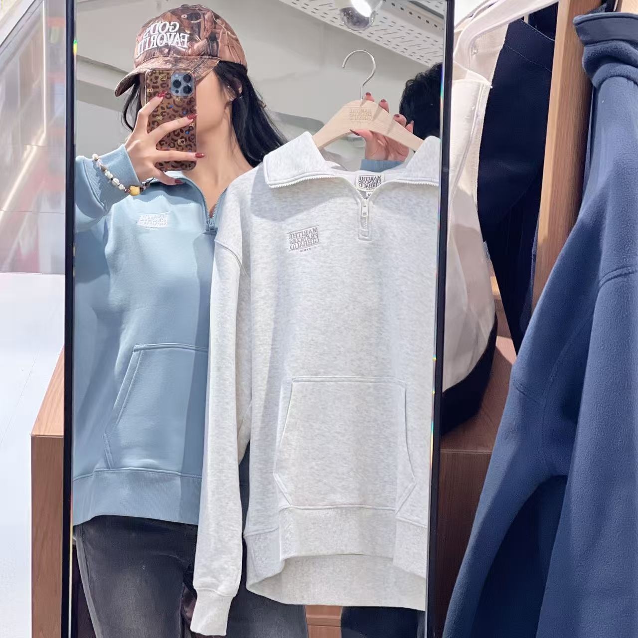 韓國 Marithe Francois Girbaud Classic Logo Half Zipup Sweatshirt【MF662】