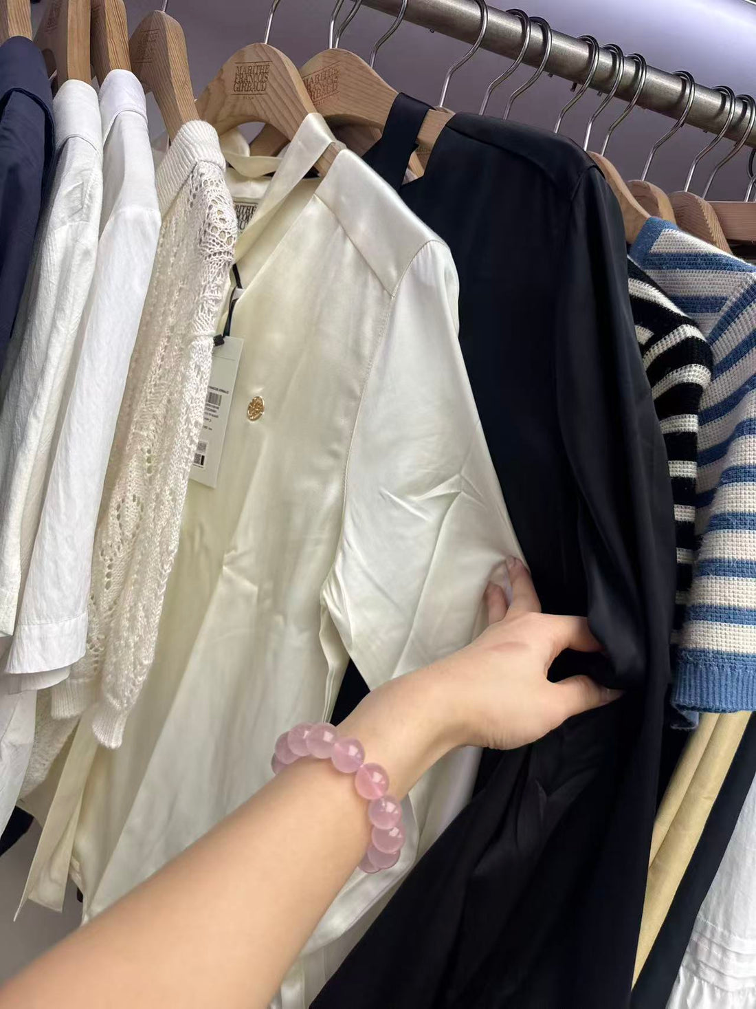 韓國 Marithe Francois Girbaud W V-Neck Tie Blouse【MF703】