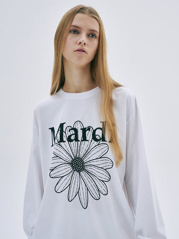韓國 Mardi Mercredi UNISEX TSHIRT LONG SLEEVE FLOWERMARDI【MM036】
