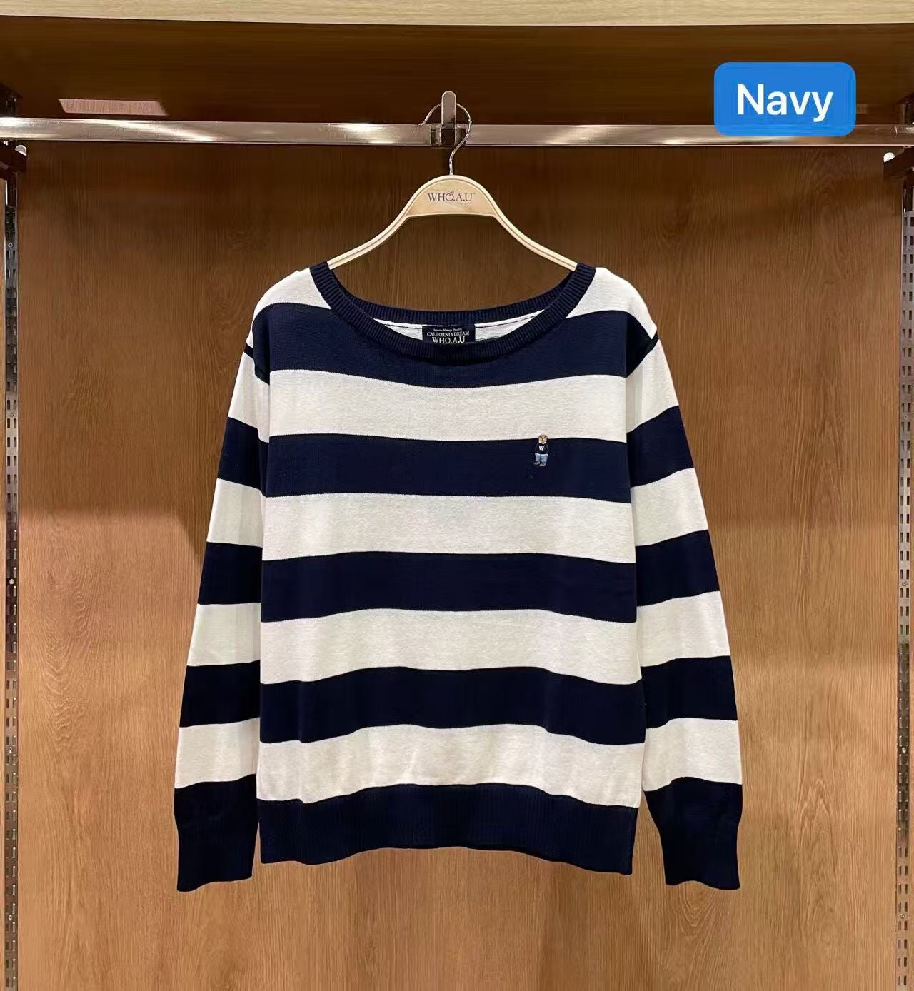 韓國 WhoAU Steve Loosefit Stripe Pullover【WA303】