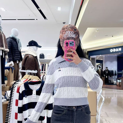 韓國 SPAO Cable Semi-Open Crop Sweater【SP211】