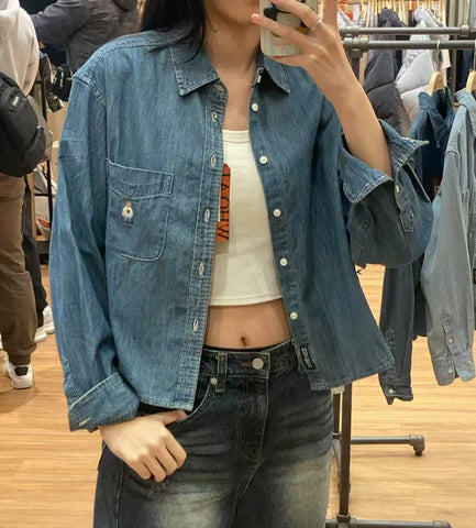 【現貨】韓國 Who.A.U Steve Crop Denim Shirts【WA074】 - STT Mall HK 靚太網購