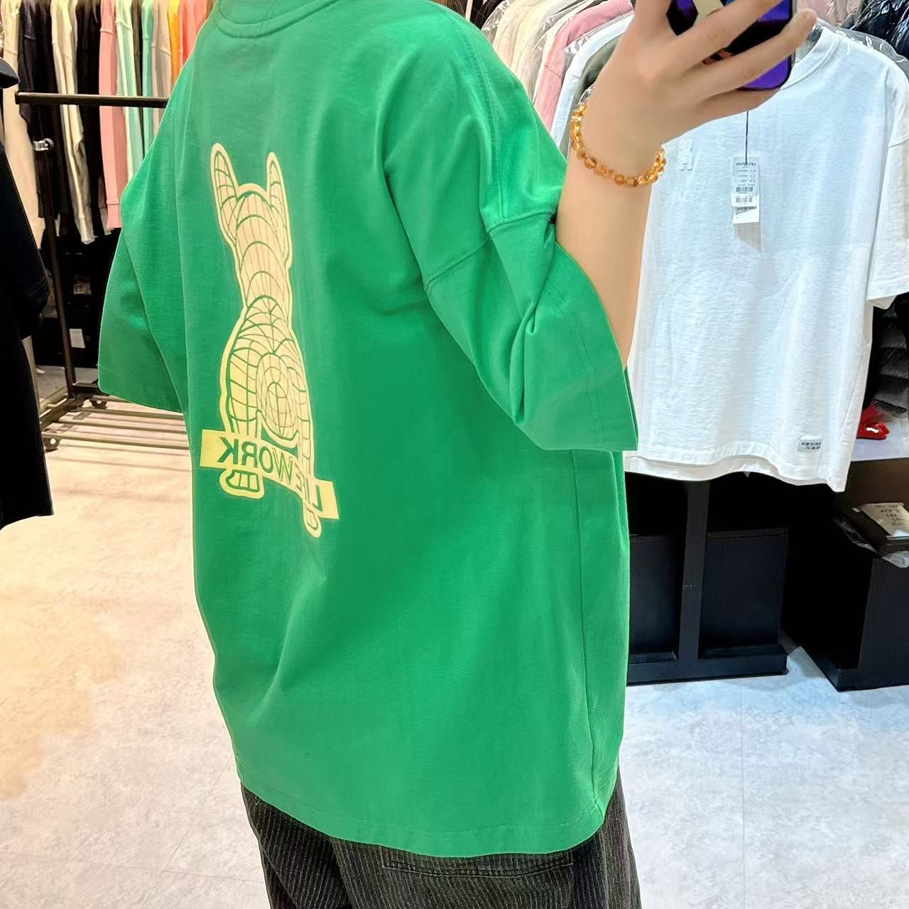 韓國 LifeWork Flocked Ladok Print T-Shirt【LW040】