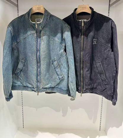 韓國 Wacky Willy Denim high-neck full-zip【WW106】