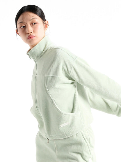 韓國 Fila Velour Corduroy Stand Neck Zip-Up Top【SC036】