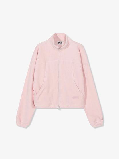 韓國 Fila Velour Corduroy Stand Neck Zip-Up Top【SC036】