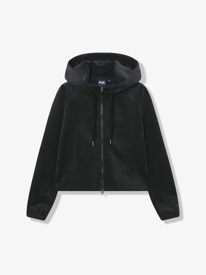 韓國 Fila Velour Corduroy Fleece Hooded Zip-Up【SC038】