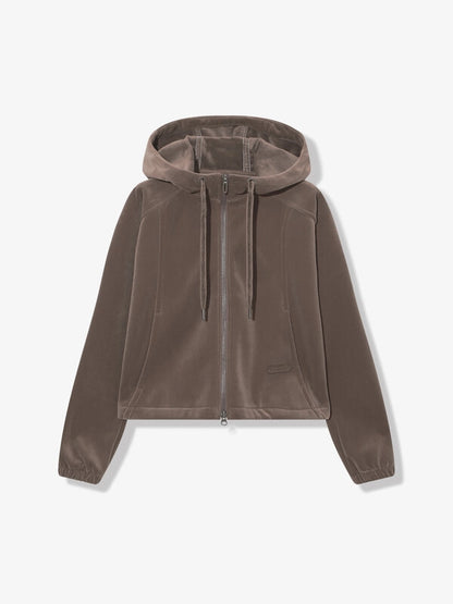 韓國 Fila Velour Corduroy Fleece Hooded Zip-Up【SC038】