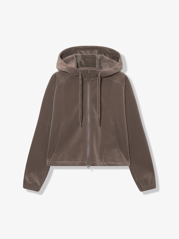 韓國 Fila Velour Corduroy Fleece Hooded Zip-Up【SC038】