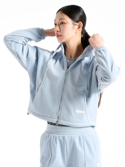 韓國 Fila Velour Corduroy Fleece Hooded Zip-Up【SC038】