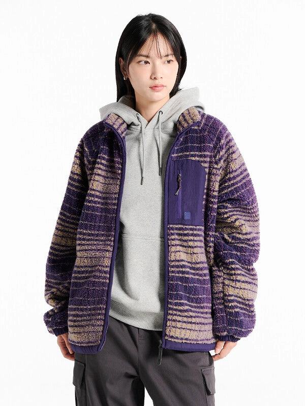 韓國 Fila Check Pattern Fleece Jacket【SC029】