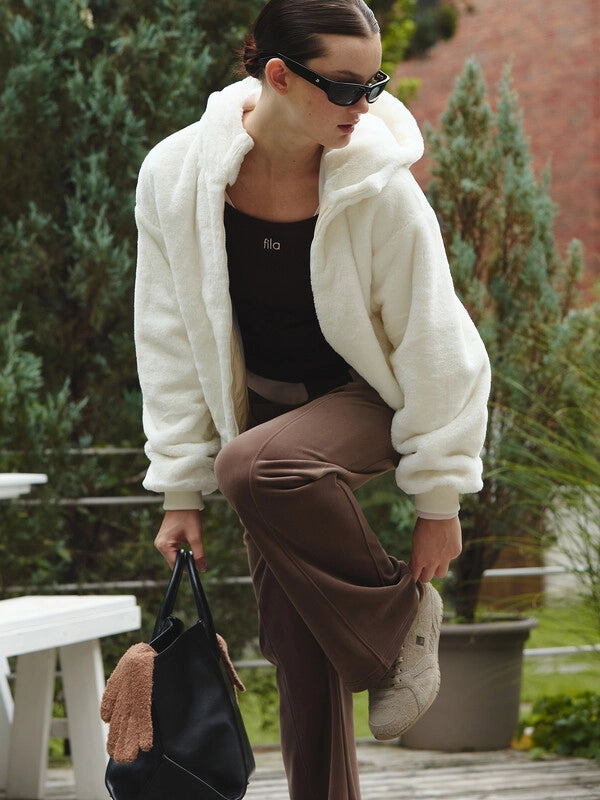 韓國 Fila Women Faux Fur Hooded Jumper【SC020】