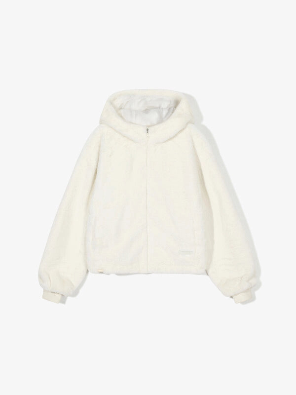 韓國 Fila Women Faux Fur Hooded Jumper【SC020】
