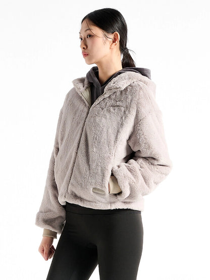 韓國 Fila Women Faux Fur Hooded Jumper【SC020】