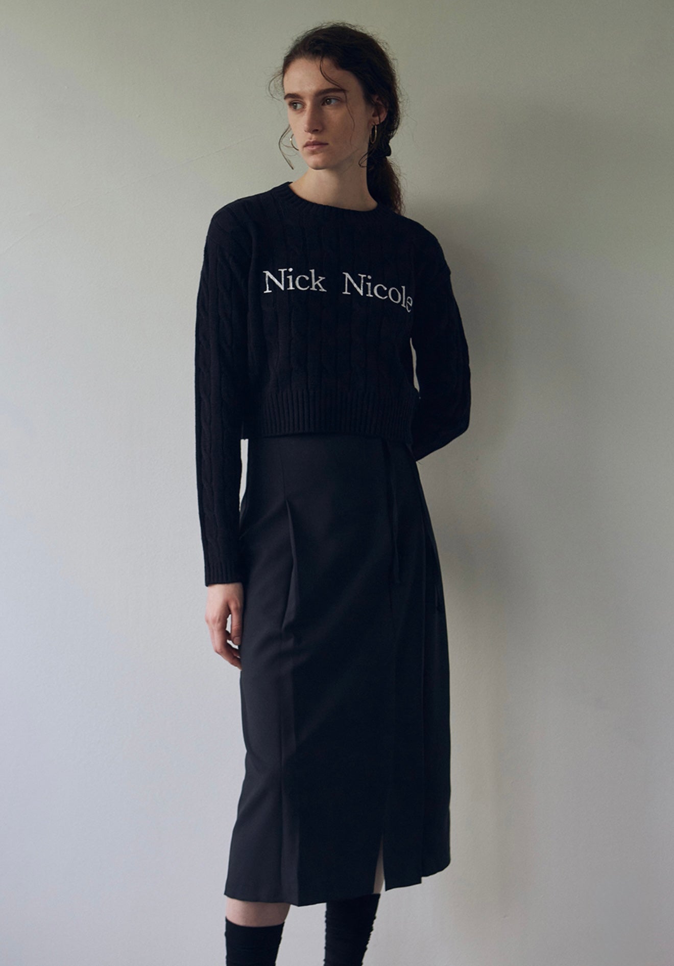 韓國 Nick Nicole Cable Crop Knit【NN006】