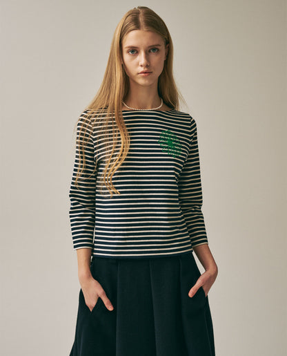 (限時優惠) 韓國 Mardi Mercredi Slim Tshirt 3/4 Sleeve Stripe【DM016】