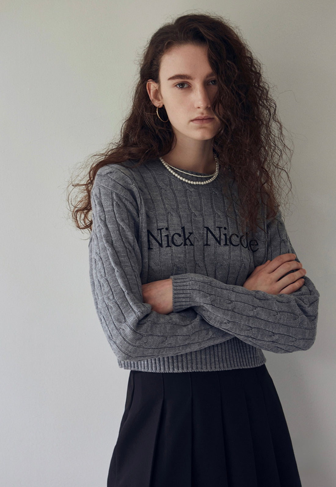 韓國 Nick Nicole Cable Crop Knit【NN006】