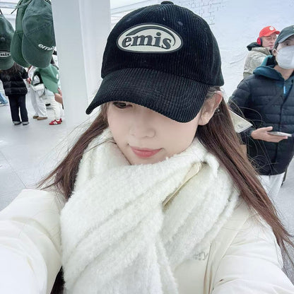 韓國 EMIS Rubber Patch Corduroy Ball Cap【ES103】