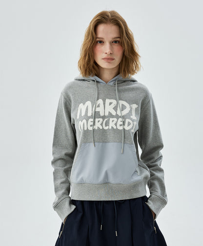 韓國 Mardi Mercredi [Actif] Brush Logo Contrast Hoodie【MM186】