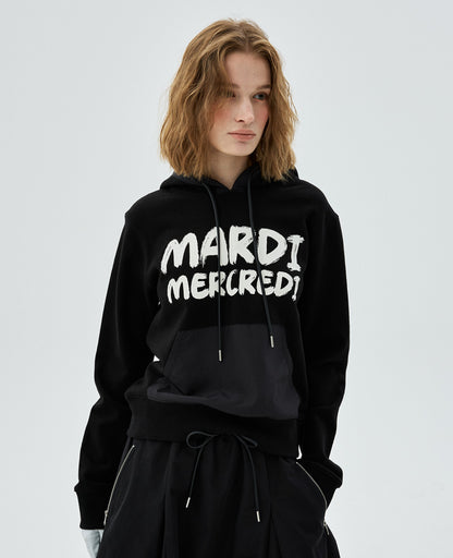 韓國 Mardi Mercredi [Actif] Brush Logo Contrast Hoodie【MM186】