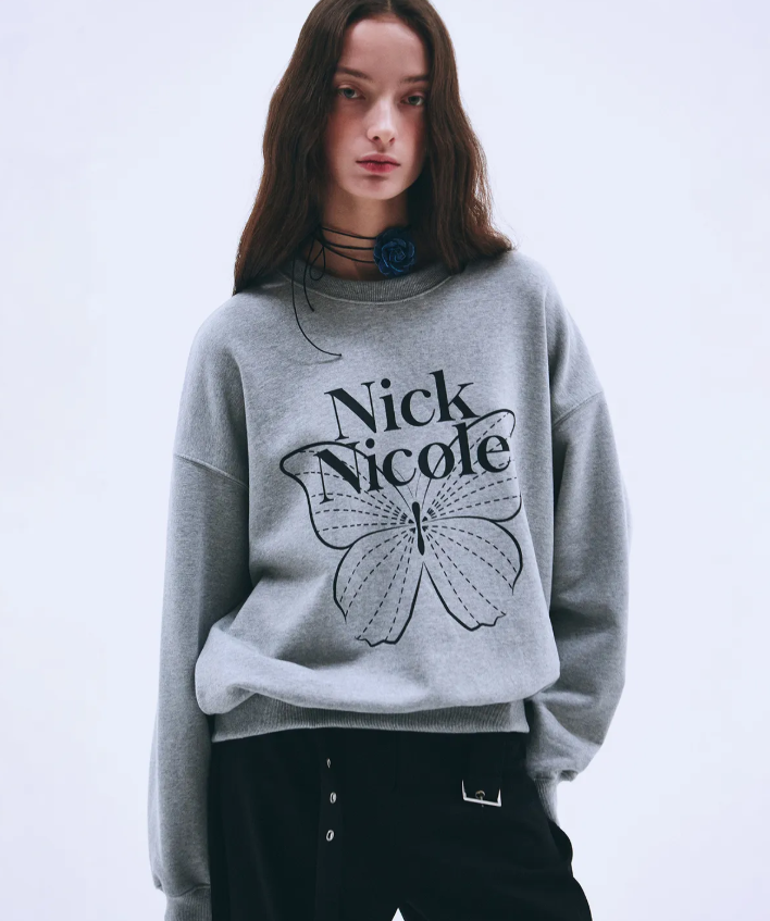 韓國 Nick Nicole BUTTERFLY SIGNATURE SWEATSHIRT【NN041】