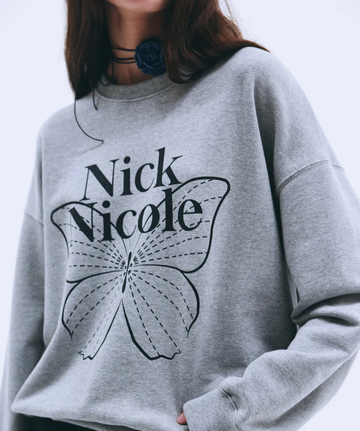 韓國 Nick Nicole BUTTERFLY SIGNATURE SWEATSHIRT【NN041】