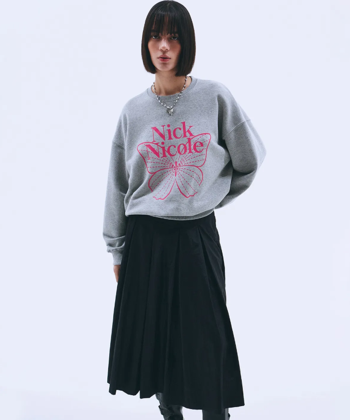 韓國 Nick Nicole BUTTERFLY SIGNATURE SWEATSHIRT【NN041】