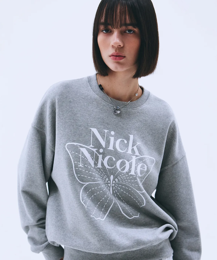 韓國 Nick Nicole BUTTERFLY SIGNATURE SWEATSHIRT【NN041】