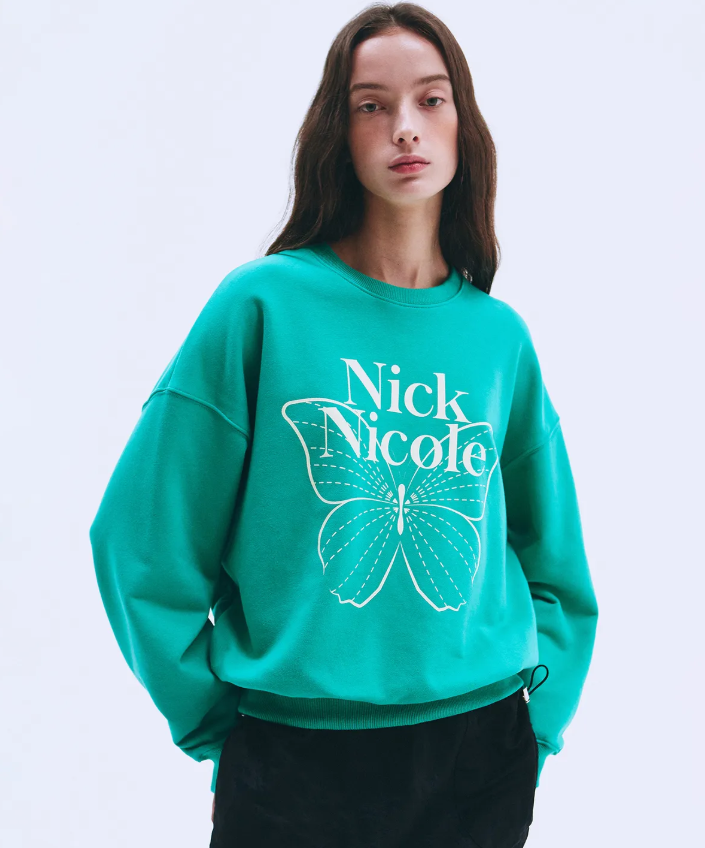 韓國 Nick Nicole BUTTERFLY SIGNATURE SWEATSHIRT【NN041】