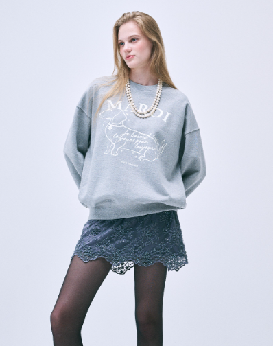 韓國 Mardi Mercredi SWEATSHIRT SWING THE TAIL DDANJI FLOWER CHOKER