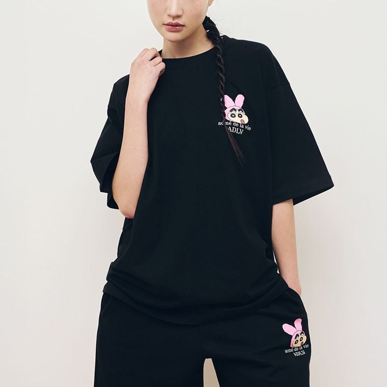 【現貨】韓國 ADLV FUZZY RABBIT SHINCHAN SHORT SLEEVE T-SHIRT【AD012】