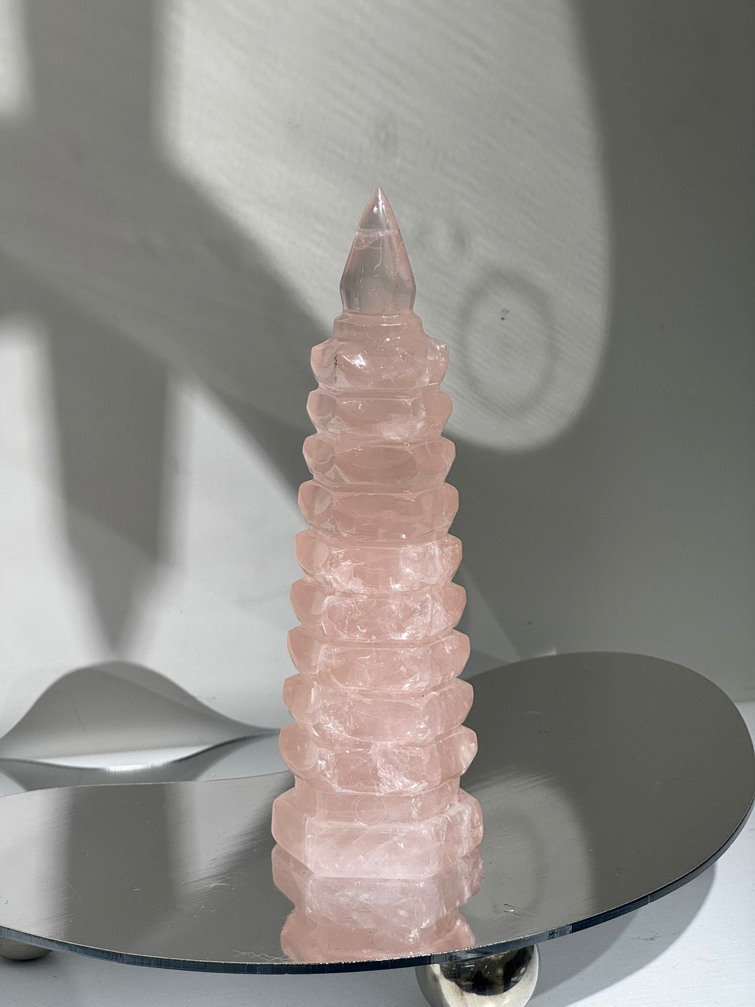 粉晶文昌塔 17cm【SE437】