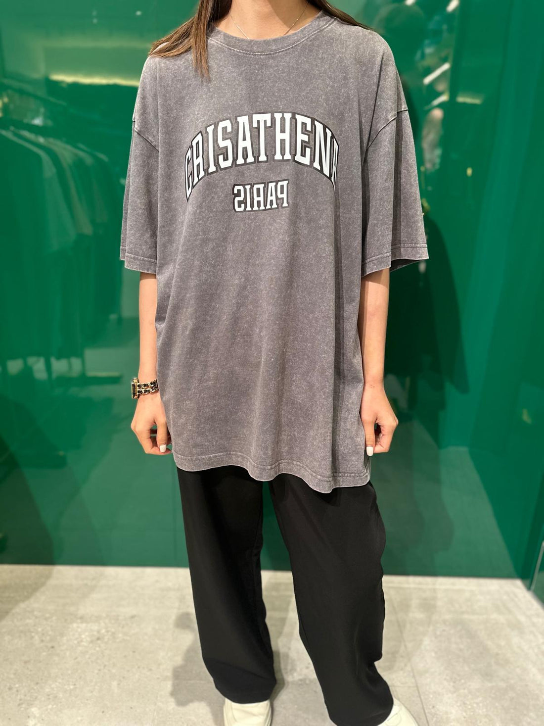 Crisathena Paris Stone Washed T-shirt【SS025】
