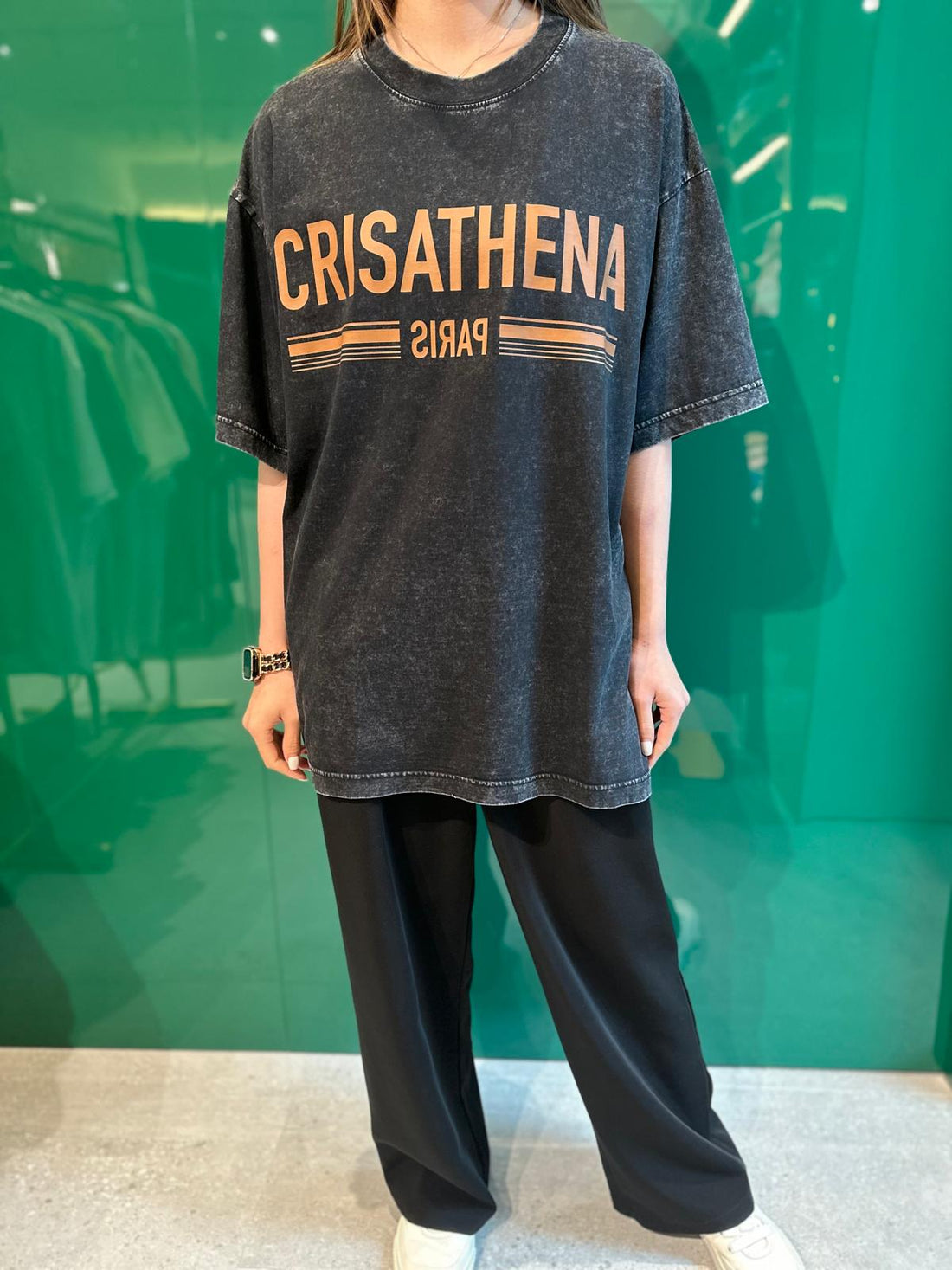Crisathena Paris Stone Washed T-shirt【SS027】
