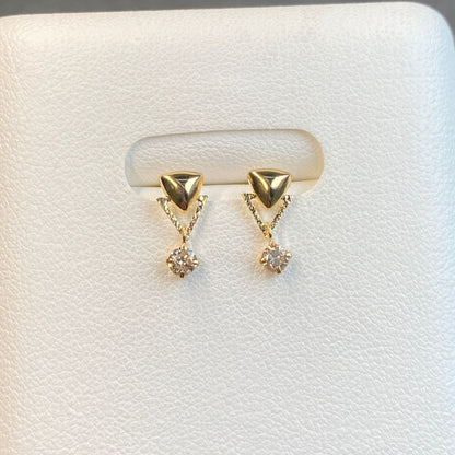 日本直送 閃耀V語 鑽石金耳釘【JS427】