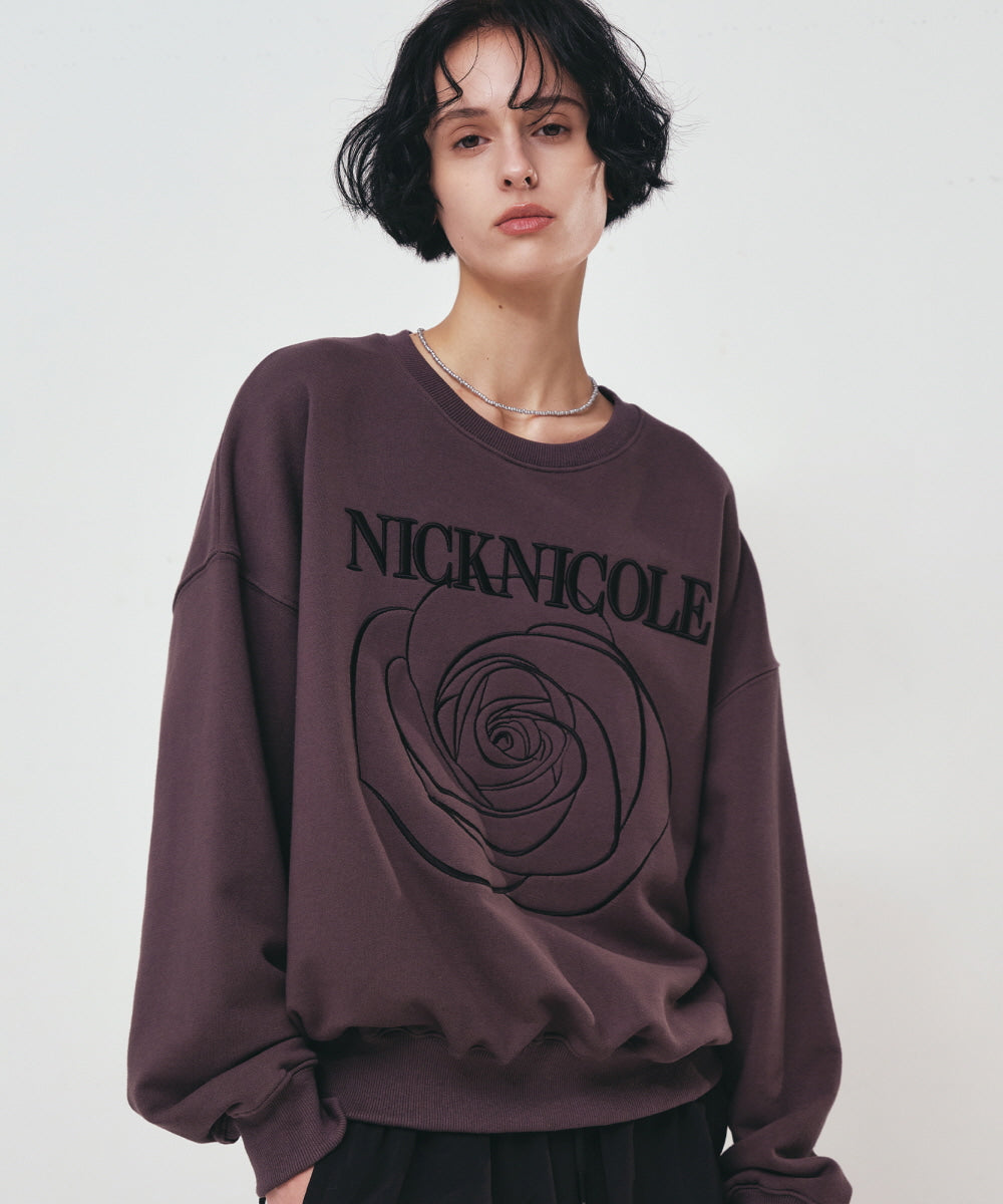 韓國 Nick Nicole Volume Nicloe Rose Sweatshirt【NK008】