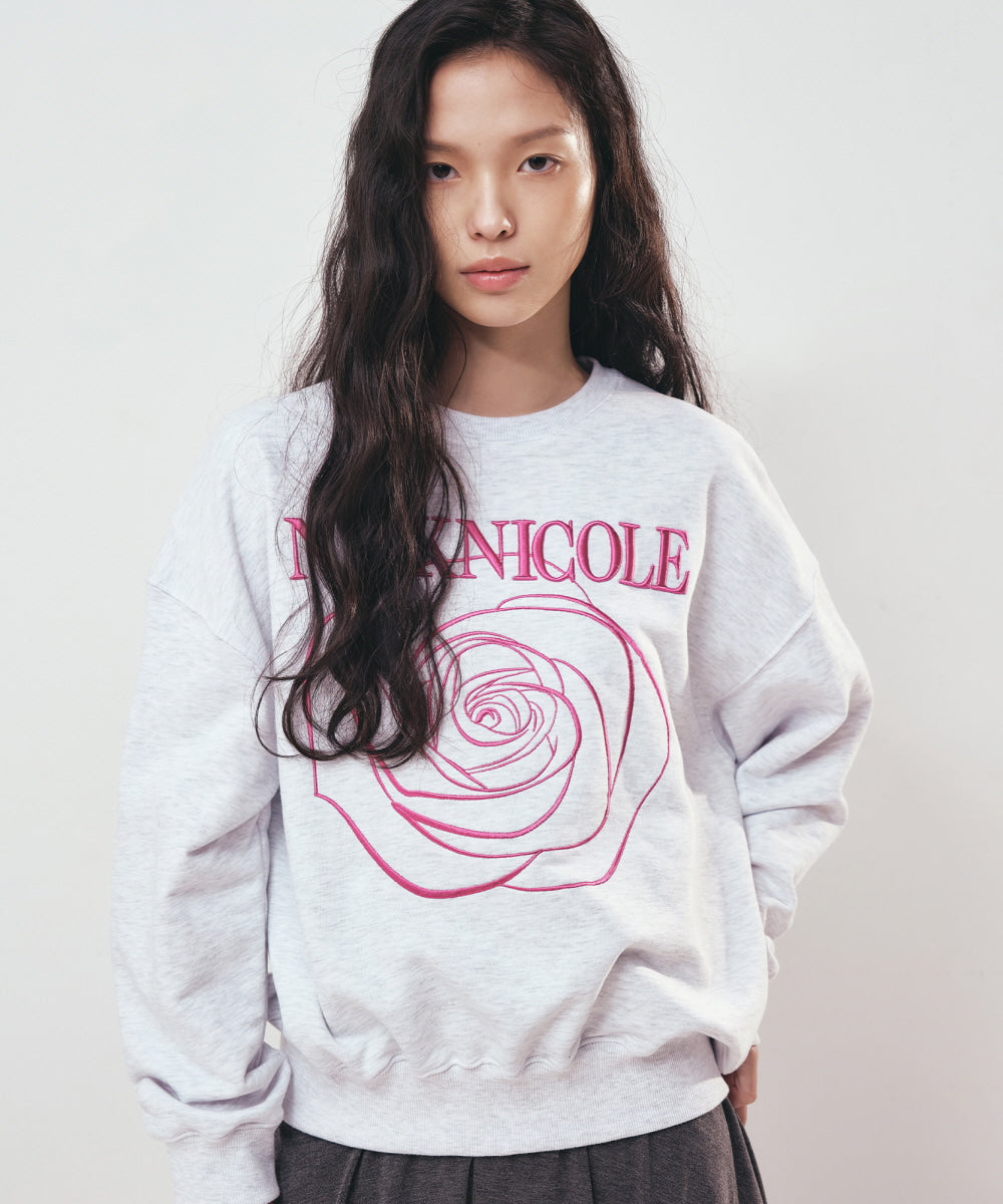 【現貨】韓國 Nick Nicole Volume Nicloe Rose Sweatshirt【NK008】