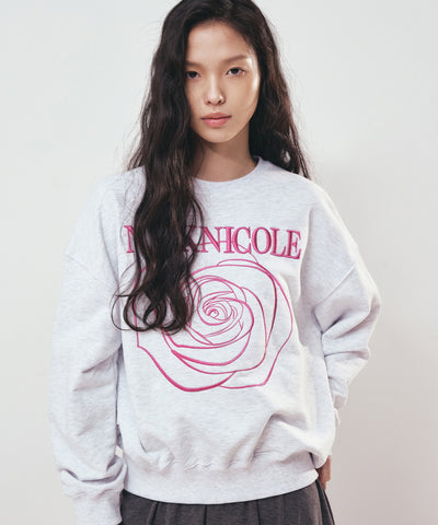 【現貨】韓國 Nick Nicole Volume Nicloe Rose Sweatshirt【NK008】