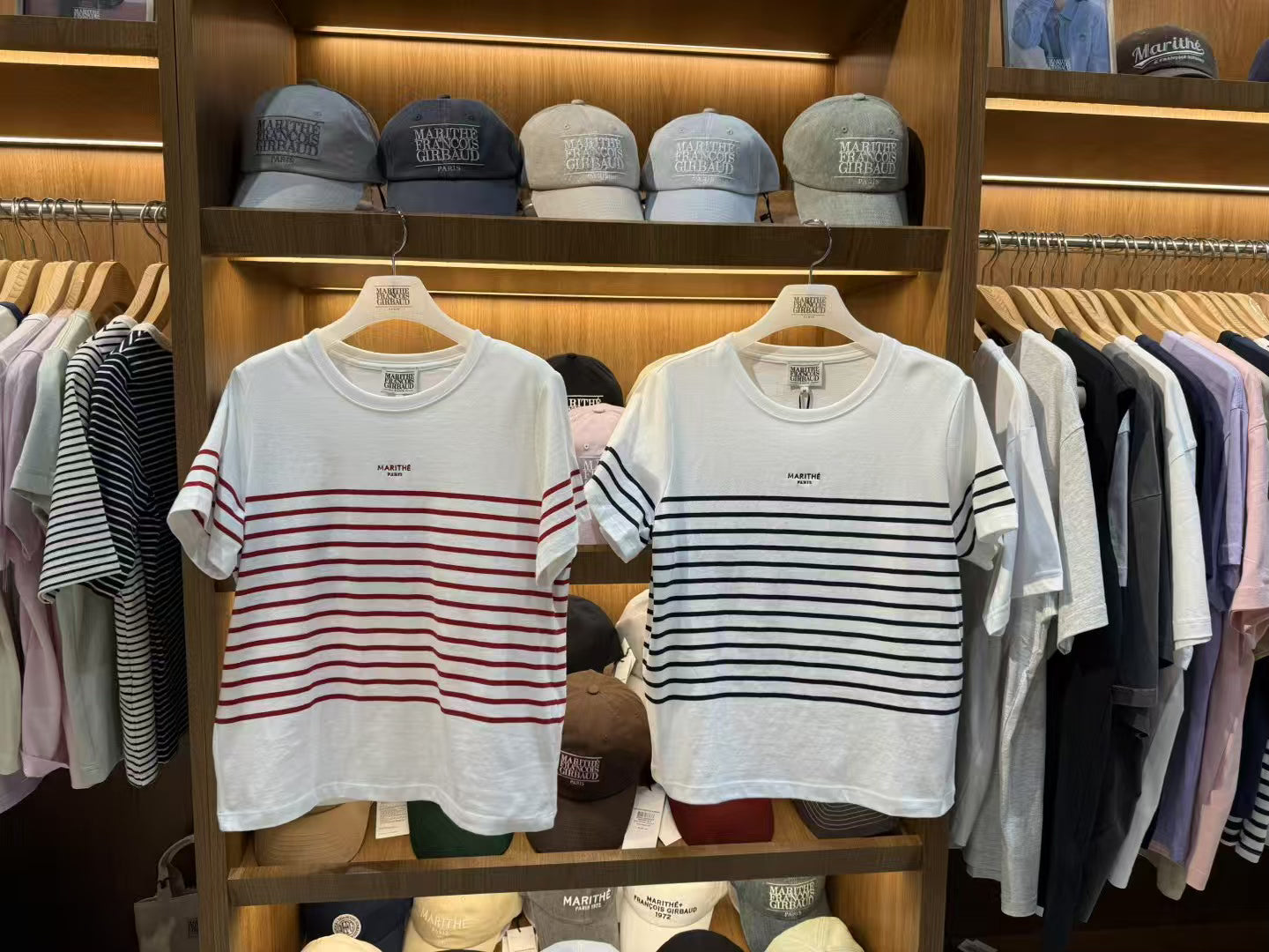 韓國 Marithe Francois Girbaud Women's STRIPE T-SHIRTS【MF564】