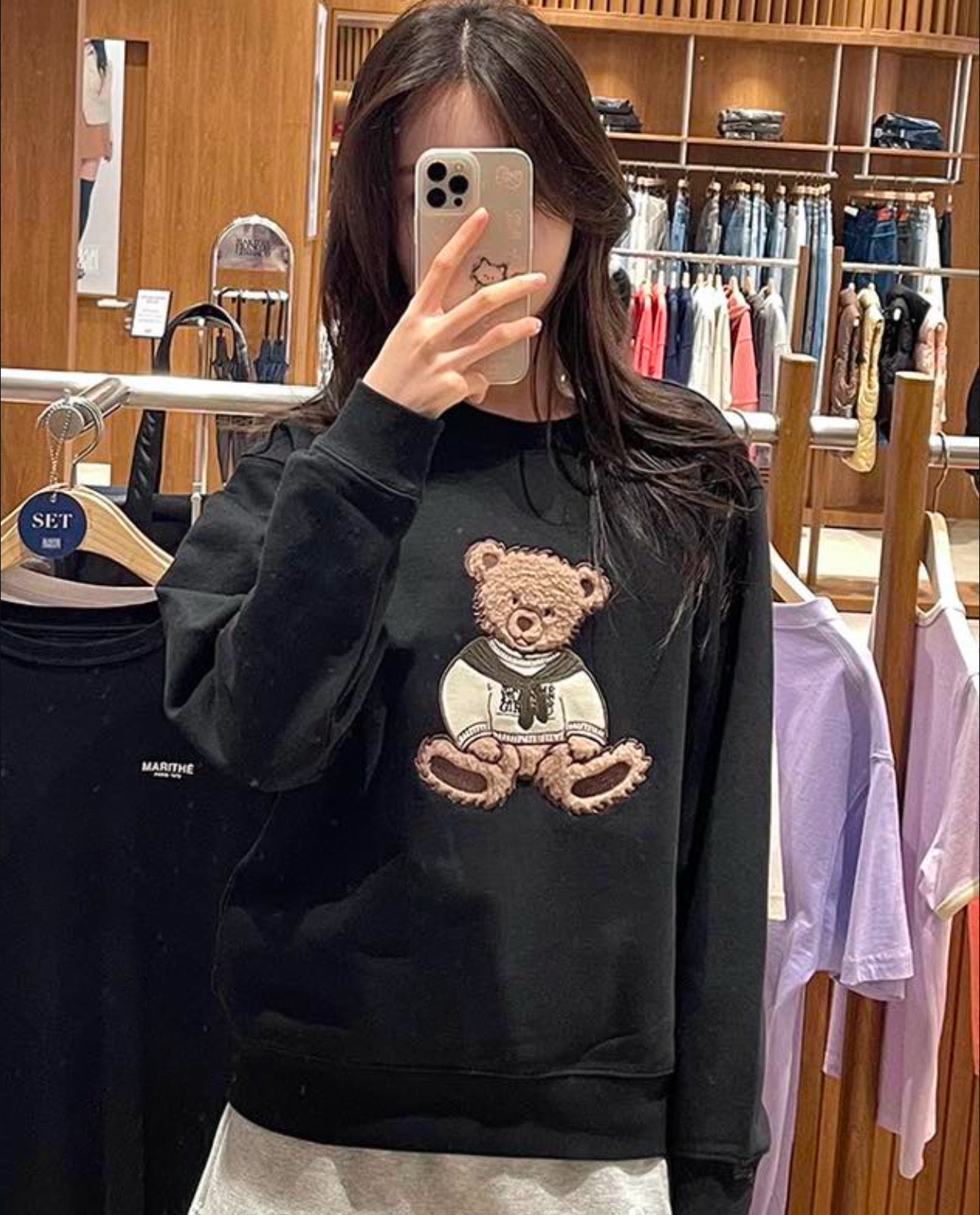 韓國 Marithe Francois Girbaud BOUCLE DOODLE BEAR SWEATSHIRT