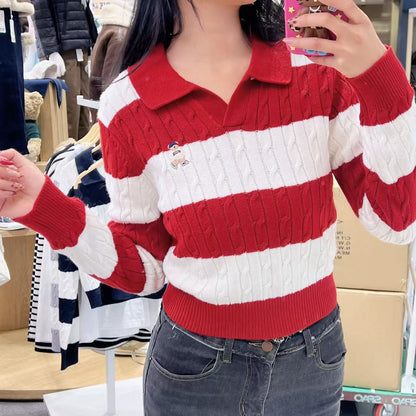 韓國 SPAO Cable Semi-Open Crop Sweater【SP211】