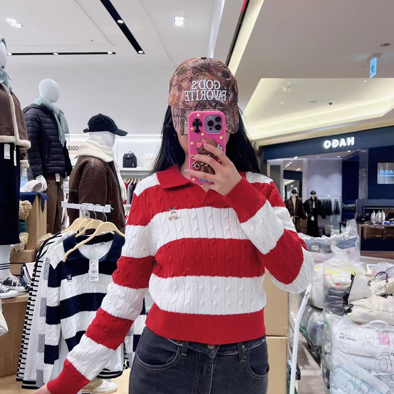 韓國 SPAO Cable Semi-Open Crop Sweater【SP211】